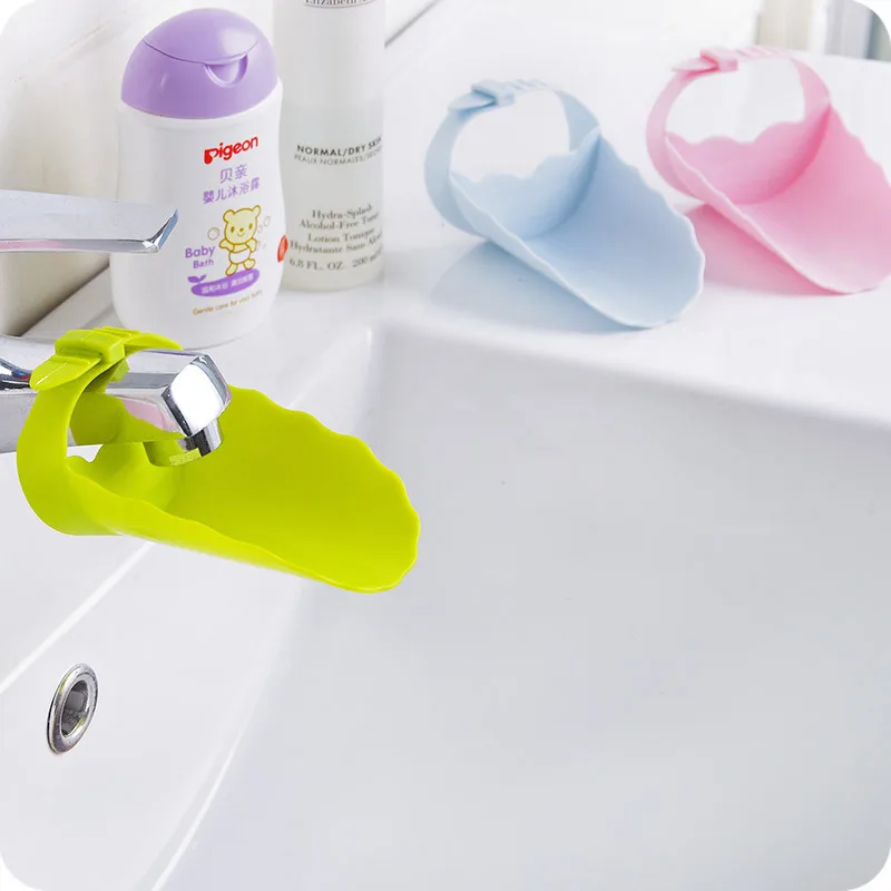 

Bathroom Sink Water Tap Faucet Extending Tank Elastic Device Extension Guide Baby Child Hand Washing Helper