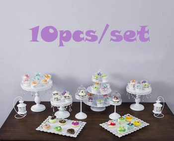 

10pcs/set white wedding cake stand wedding cupcake display cake tools wedding decoration