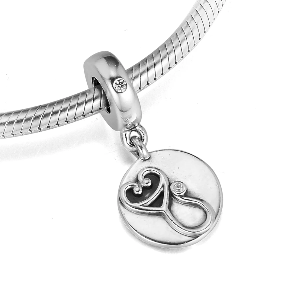 

CKK 925 Sterling Silver Dazzling Stethoscope Dangle Charm Beads Original Jewelry Making Fits For Bracelets & Bangle