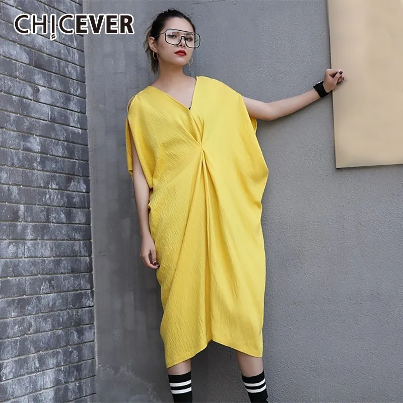 Женское повседневное однотонное платье CHICEVER летние ажурные платья до середины