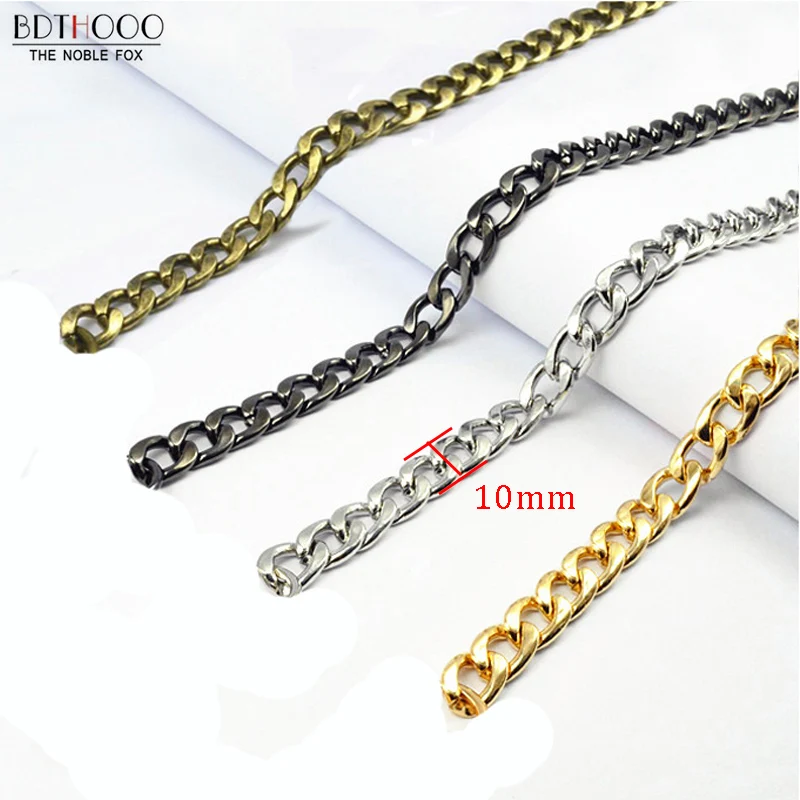 10pcs Metal DIY Strap Chain Bag Straps Bag Accessories Parts Stainless Steel Crossbody Bag Replacement Strap Width 10mm