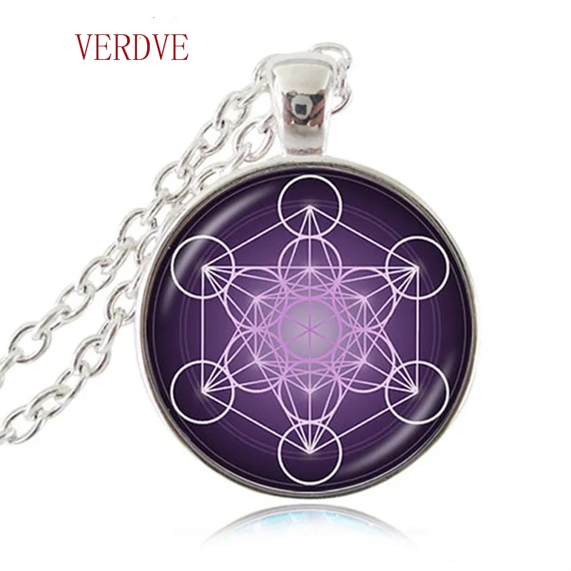 Кулон Metatron в виде священного кубика ожерелье с геометрическим цветком жизни