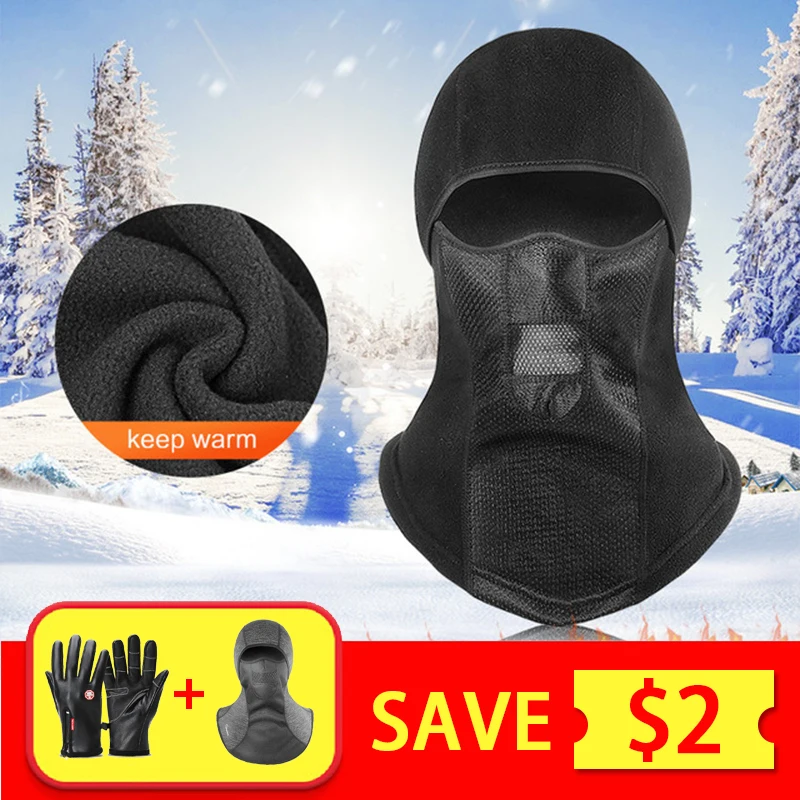 

Motorcycle Mask Balaclava Winter Moto Face Shield Riding Ski Windproof Protection Thermal Fleece Skull Face Mask Biker Unisex