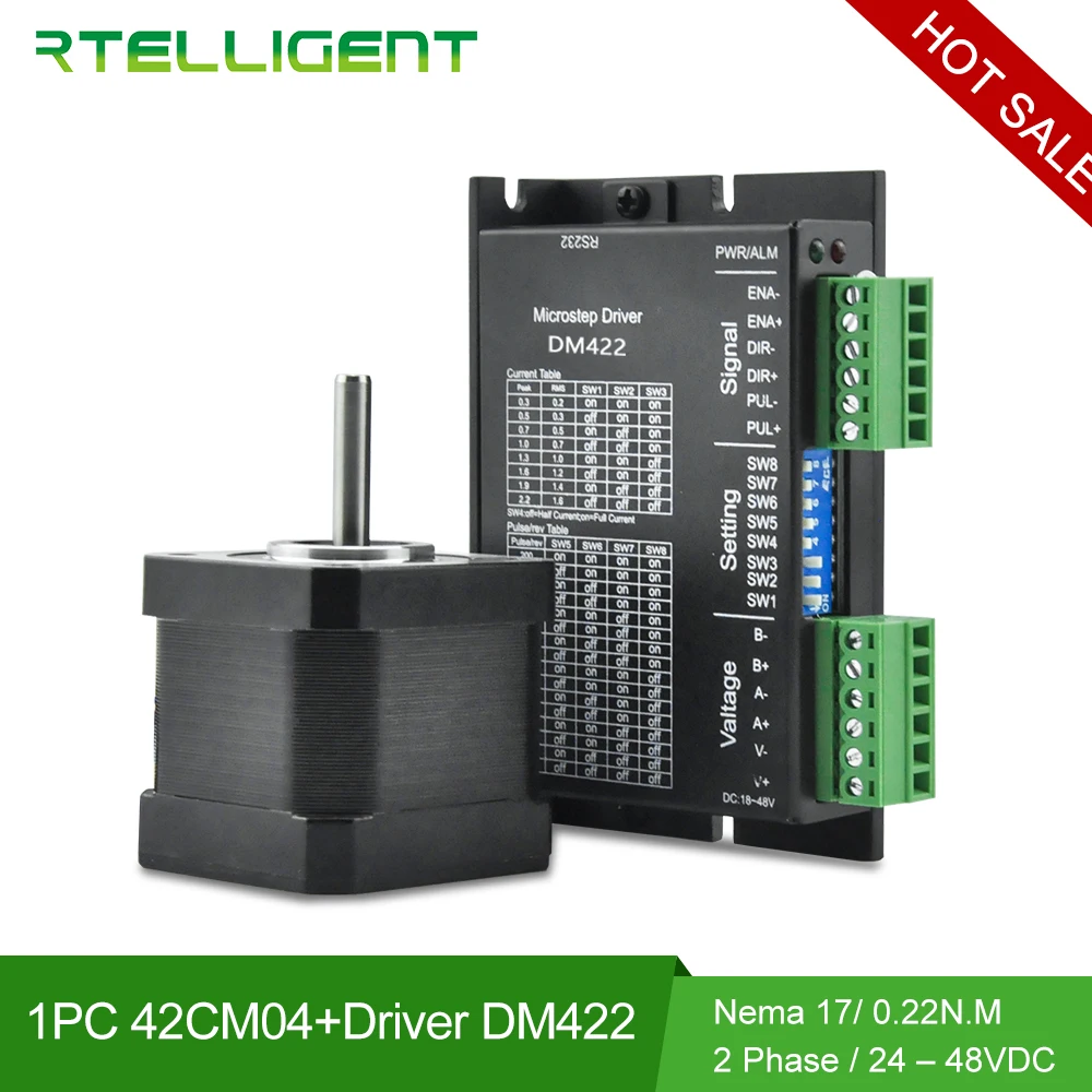 Rtelligent Factory Outlet one Axis CNC Kit 0.22NM 1.2A Nema 17 шаговый двигатель с шаговым двигателем