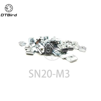 

50pcs T Sliding Nut Block Square nuts M3 for 2020 Aluminum Profile Slot Zinc Coated Plate Aluminum connector Accessories SN20-M3