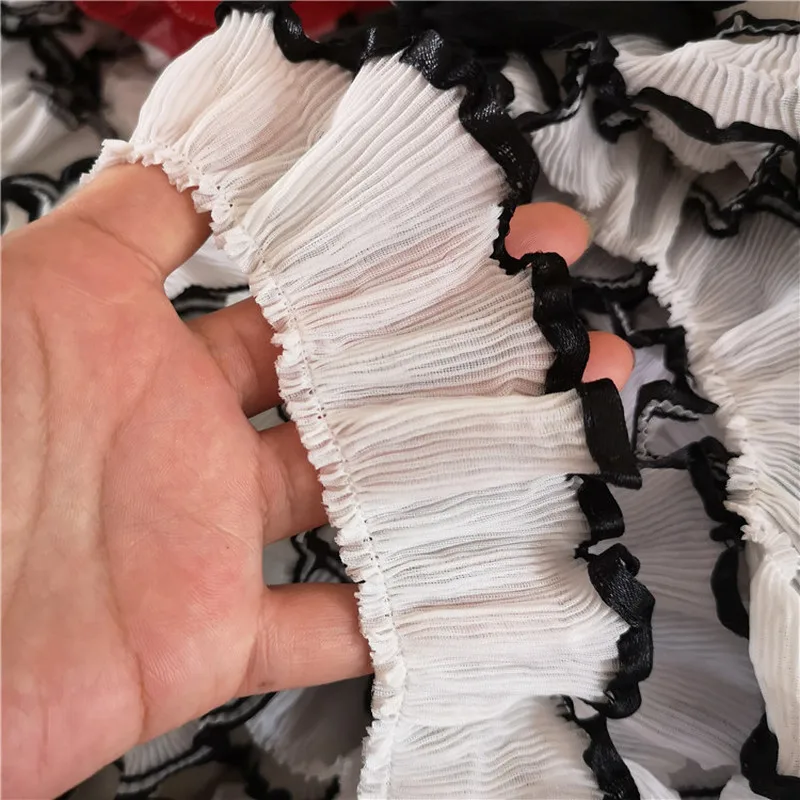

2 Yards/lot Pleated Organza Lace 100% Polyester Lace Trim for Children Cloth Bedding Home Textile Decoration Diy Sewing Material