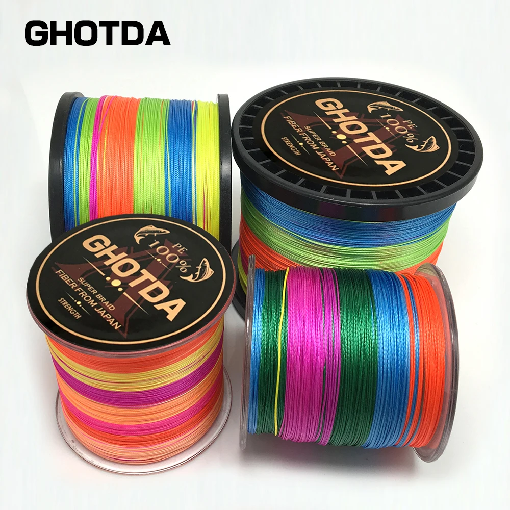 

Multicolor 8 Strands 300M 500M 1000M PE Braid Fishing Line Sea Saltwater Fishing Weave 100% SuperPower GHOTDA