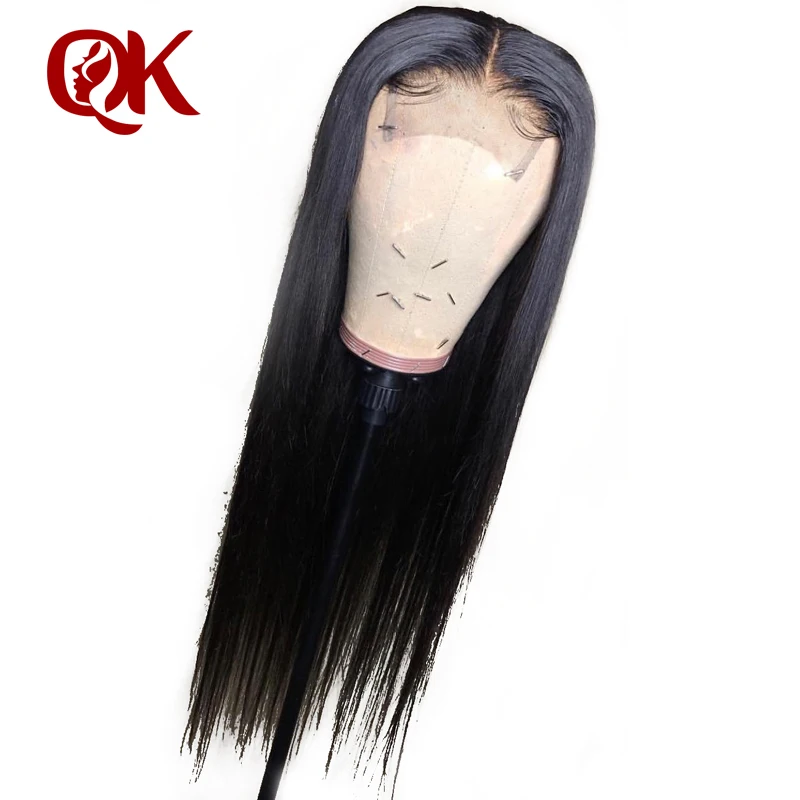QueenKing, человеческие волосы, парики, предварительно выщипанные для черных женщин, Remy, бразильские прямые волосы на кружеве, парик с детскими волосами, отбеленные узлы