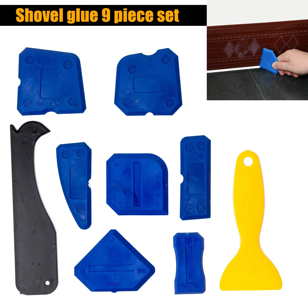 

9Pcs Grouting Sealant Profiling Applicator Tools Sealing Spreader Caulk Finish Tool Kit for Ceramic WWO66