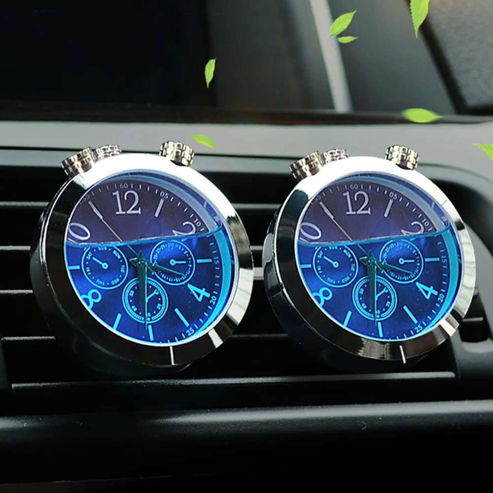 

Car Clock Thermometer A/C Vent Clip Luminous Automotive Clip-on Digital Watch Time Display Car Auto Accessories Without Perfume