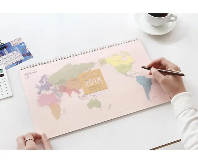 World Map 2018 Desk Calendar Big Size Study School Scheduler