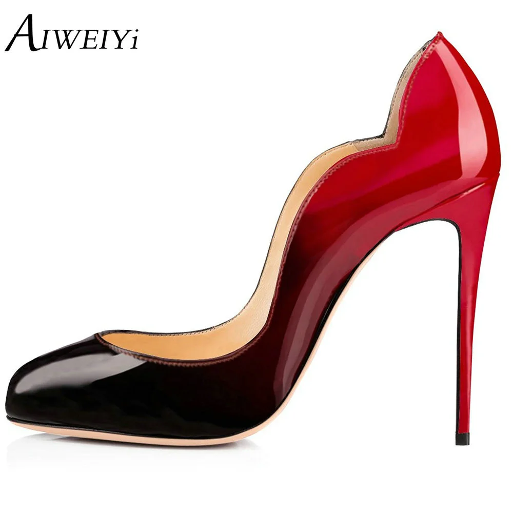 

AIWEIYi 2018 Fashion Stiletto High Heels Round Toe Slip On Platform High Heels Pump Shoes Sexy Ladies Wedding Party Heeled Shoes