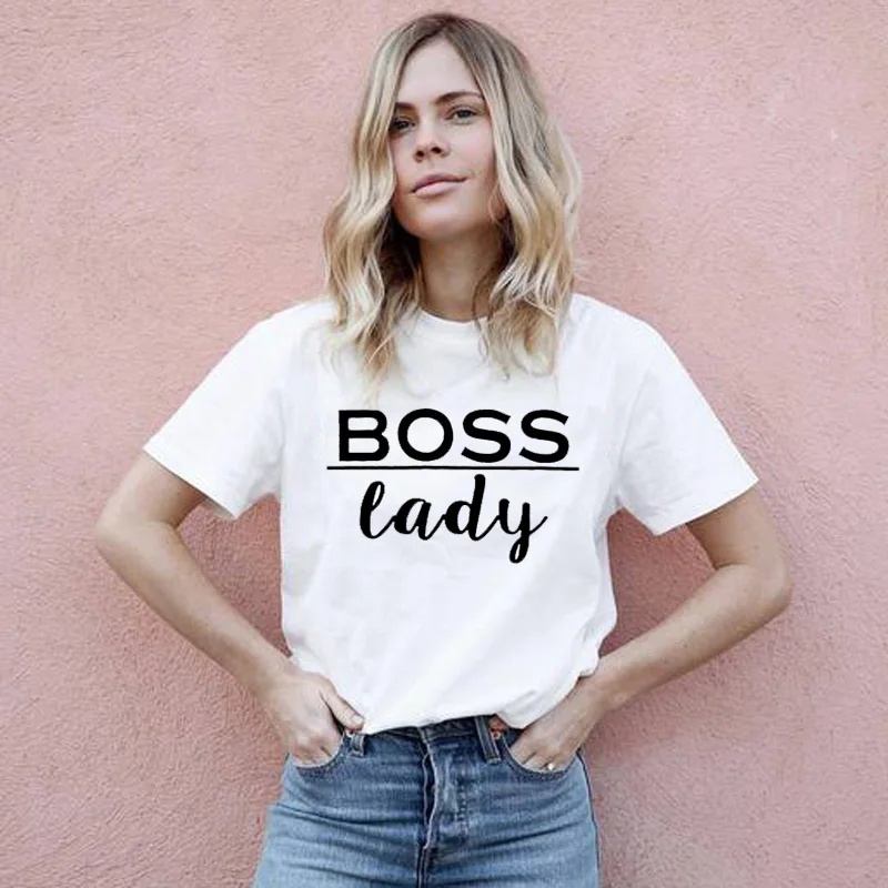 

Boss Lady Letters Print Women T-shirts Harajuku Cotton Casual Funny Short Sleeve Female T Shirt For Lady Top Tee Hipster Tumblr