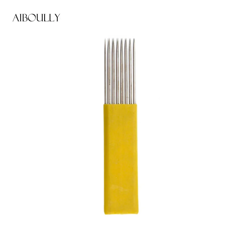 

100pcs New Double Row 15M1 Microblading Shading Blades Tattoo Needles Fog Eyebrow Permanent Makeup Manual Tool 15 Flat Needles