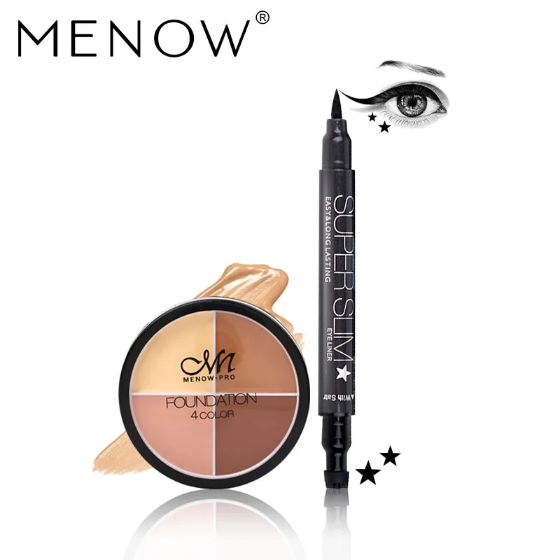 Menow бренд Make Up Set Водонепроницаемый четыре-Цвет корректор и горячая Распродажа прочного Star Подводка для глаз Косметическая комбинация