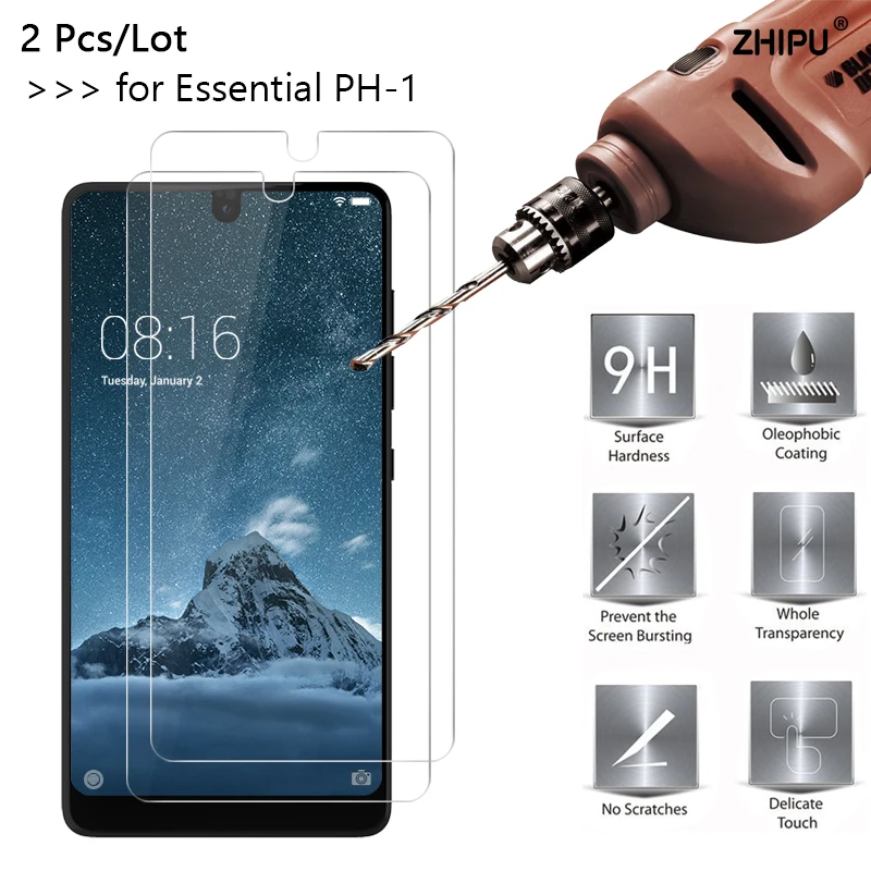 

2 Pcs/Lot 2.5D 9H Tempered Glass For Essential Phone PH-1 Front Screen Protector protective film For Essential Phone PH-1