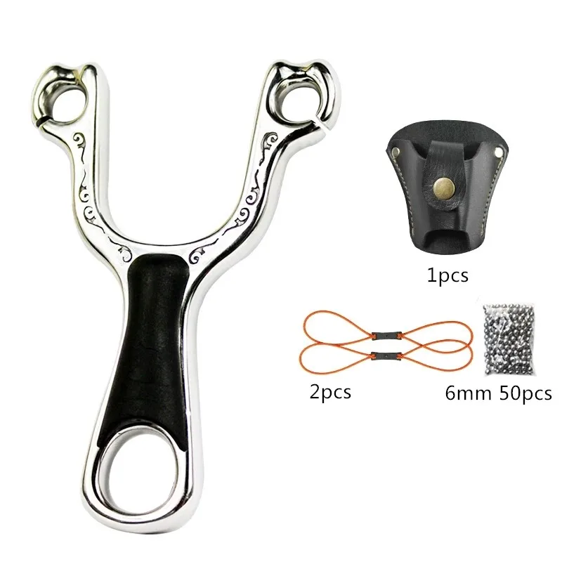 

Slingshot For Hunting Stainless Steel Catapult With Rubber Band Bow Powerful Slingshots Outdoor Shooting Hunting Tools