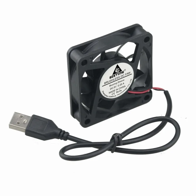 2 шт. Gdstime 60 мм 5 в USB питание 6 см 60x60x15 6015 бесщеточный DC компьютер CPU чехол Вентилятор