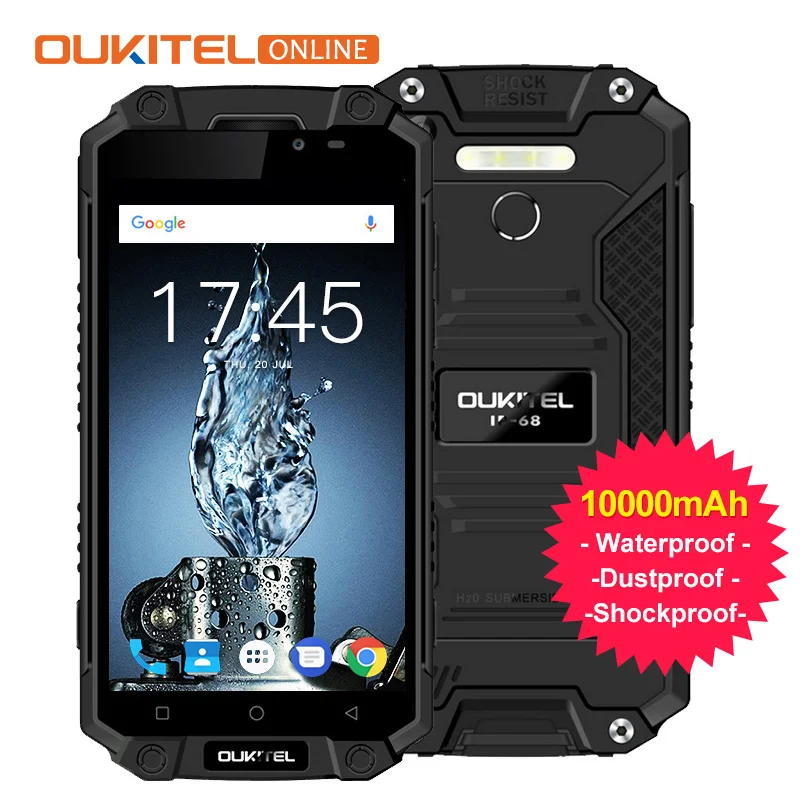 Oukitel K10000 MAX IP68 Водонепроницаемый пыле ударопрочный 10000 мАч смартфон 5 &quot3 ГБ