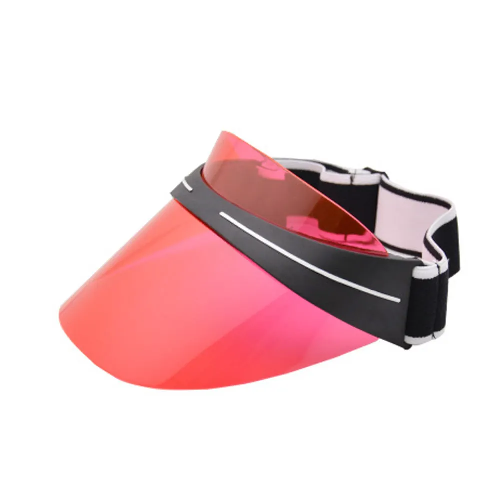 red Солнцезащитные очки Кепка Snapback летние женские мужские шляпы для защиты от УФ-лучей солнцезащитные очки PC Top солнцезащитный козырек шляпа прозрачный пляжный Козырек Кепка - Цвет: red