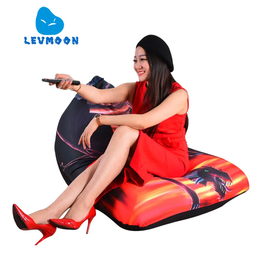 cheap LEVMOON Beanbag Sofa Chair Shell Dragon Seat Zac Comfort Bean Bag Bed Cover Without Filler Cotton Indoor Beanbag Lounge Chair