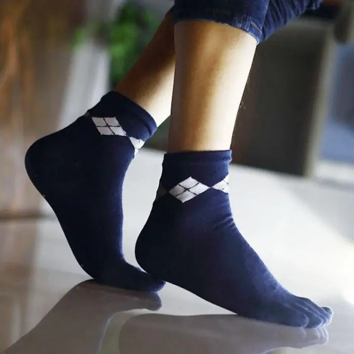 Для спорта и отдыха пять пальцев носки Высокое качество Бизнес 5 носком хлопковые носки мужские ноги носки красочные экипажа - Цвет: 1