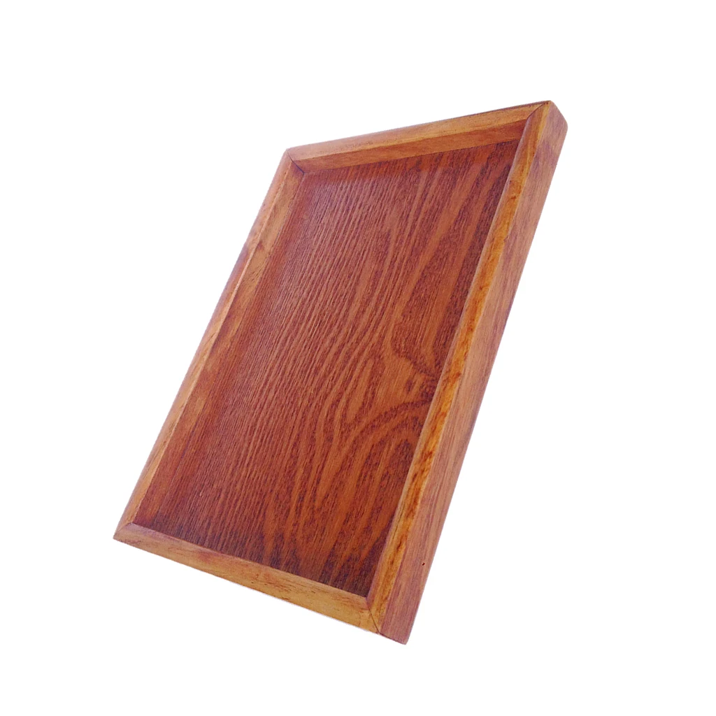Primitive Wood Serving Tray SPA Tea Food Server Dishes Platter Wooden Plate -S
