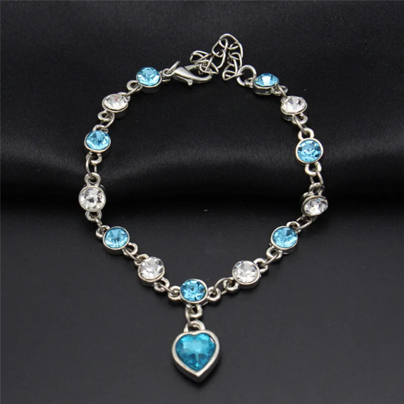 Fashion bracelets for women 2018 Crystal Bracelet Heart Flash Alloy Jewelry Birthday Gifts Pulseiras Dorp Shipping Y11#N (7)