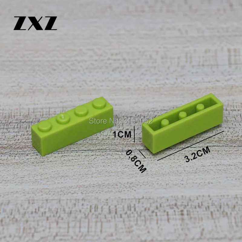 100 шт./лот кирпич 1X4 Пластиковые сборные игрушки строительные блоки набор