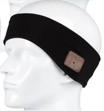 Летние женские Беспроводные наушники с Bluetooth V4.2, наушники без рук, волшебная музыка, мужские умные спортивные повязки на голову, наушники, повязка для волос для йоги - Цвет: Черный