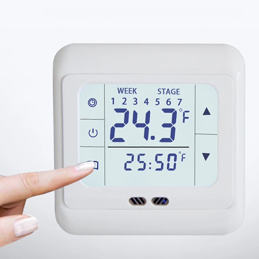 

AC 230 0 to 100C Thermoregulator Touch Screen Heating Thermostat for Warm Floor Electric Heating System Temperature Controller
