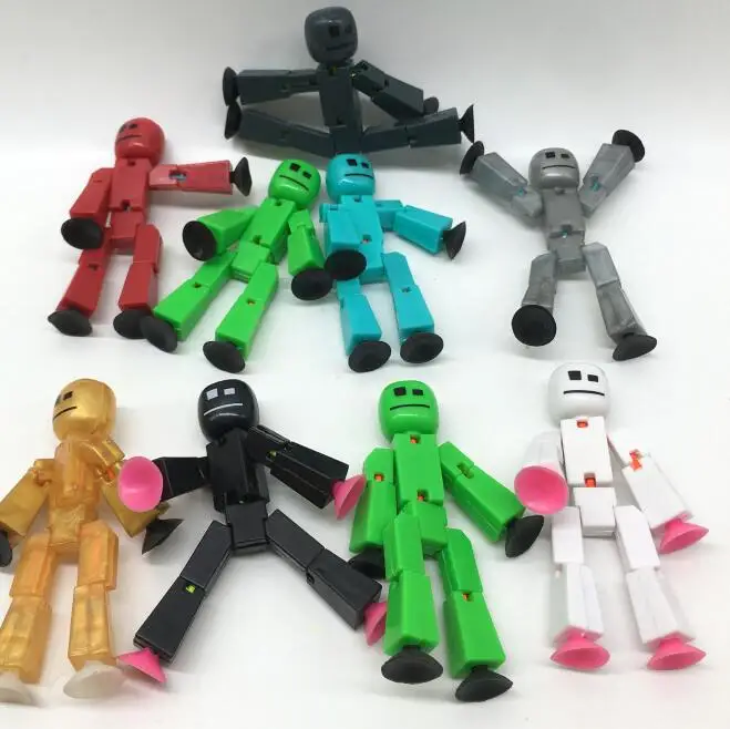 

1 piece random color DIY Creat Animation Film StikBot Toys Animation Toy Shed Dolls with Sucker Stikbot Screen