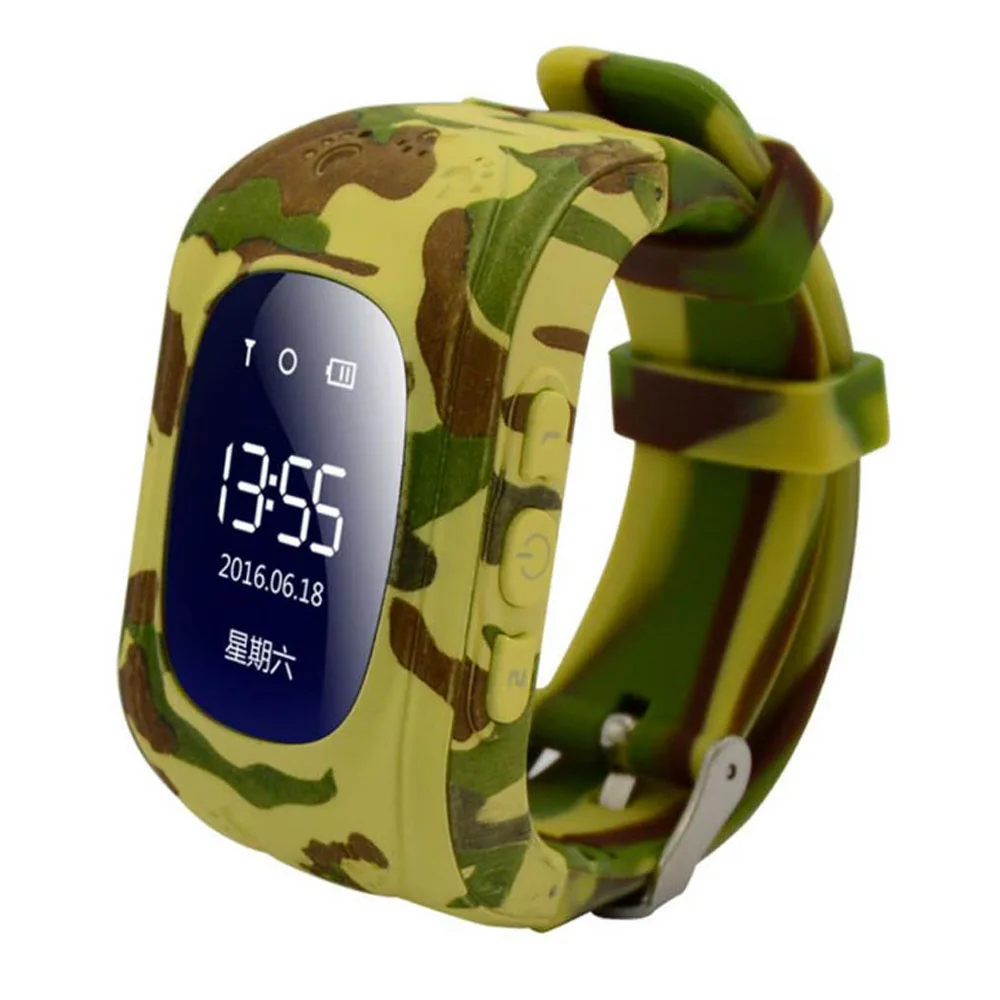 Q50 Kids GPS SOS Smart watch Camouflage Green Camouflage Yellow (5)