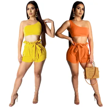 

Spring Summer Women Two Piece Set Top and Pants Plus Size Outfits Tracksuit Sweatsuit Solid Active Fashion Sets