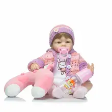 42cm Realistic Doll Reborn Babies Handmade Baby Silicone Dolls Girl Gift Toys For Kids 18″ Soft Baby Dolls with Woven Clothes