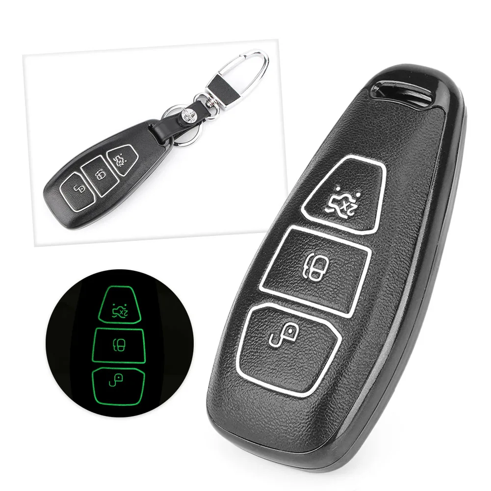 

Smart 3 Button Metal Key Shell For Ford Kuga MONDEO Ecosport New Fox Carnival Remote Key Fob Case Chain Automobile Spare Parts