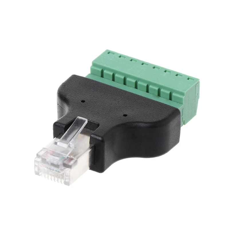 

RG45 8P8C Pin Metal Cable Modular Plugs Screw Binding Post Terminals Adapter