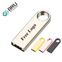 Usb флешка BRU, Подарочный Металлический Мини-накопитель на заказ, флэшка1 ГБ, 2 ГБ, 4 ГБ, 8 ГБ, 16 ГБ, 32 ГБ, 64 ГБ, флешки, гравировка текста, печать логотипа