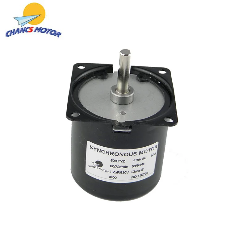 CHANCS 60KTYZ AC синхронный Syn двигатель 110В 60/72 об/мин CW/CCW 14 Вт низкий уровень шума