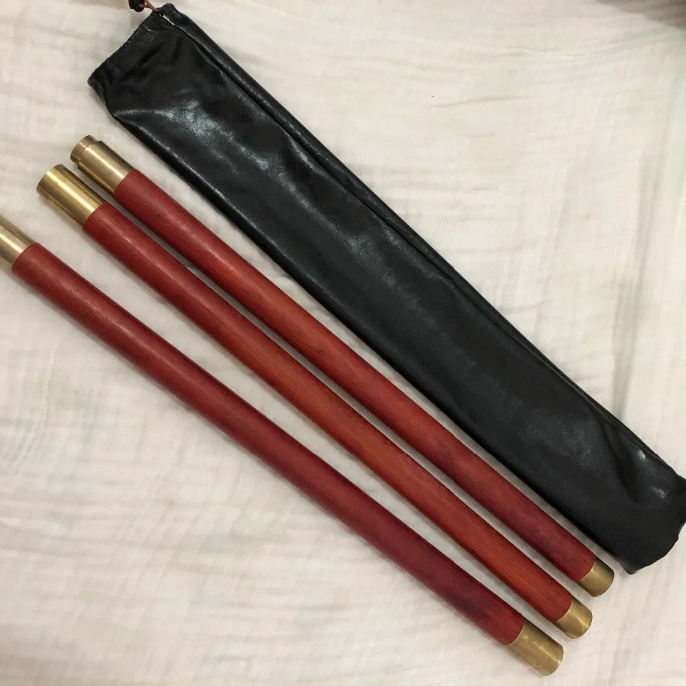 Red AfricanPadauk Taiji health sticks martial arts stick stitching