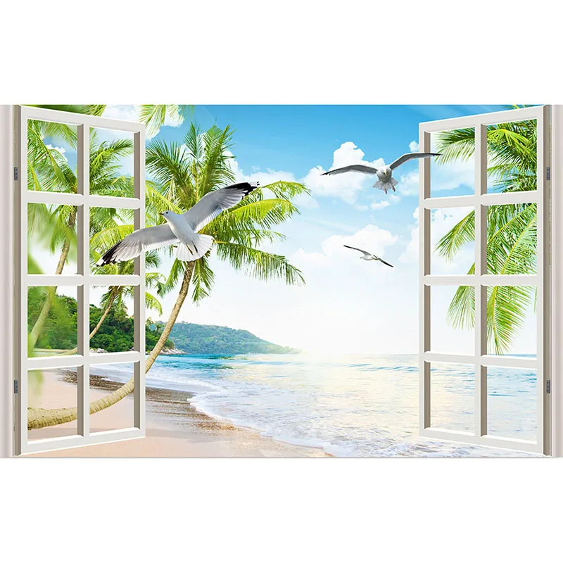 

5D DIY full square drill Diamond painting Scenery Dream landscape Sea beach outside window 3d mosaic Wedding Room decoration