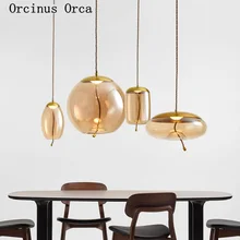 

Postmodern Creative Glass Chandelier Living Room Dining Room Bedroom Nordic Modern Simple Golden Iron Single Head Chandelier