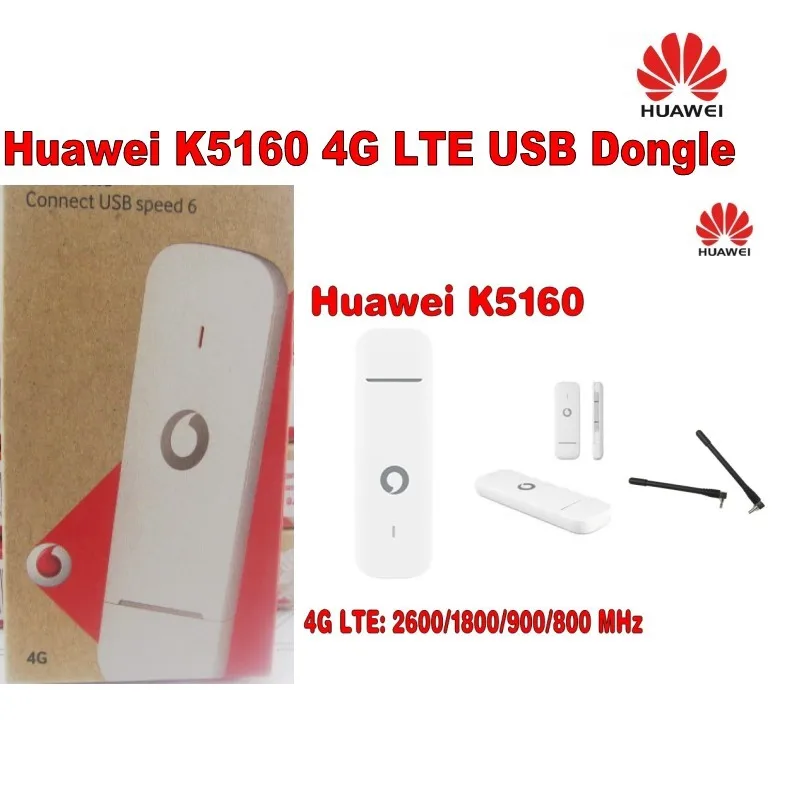 Разблокированный Huawei Vodafone K5160 с антенной 4G LTE Dongle мобильный широкополосный USB модемы 4G lte-модем модем