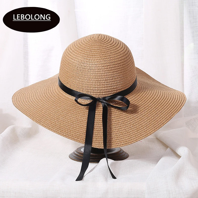 

womne Straw Hat Women Wide Brim Summer Beach Sun Straw Hat Floppy Elegant Bohemia Cap Straw Hats Fashion Foldable Straw Hats