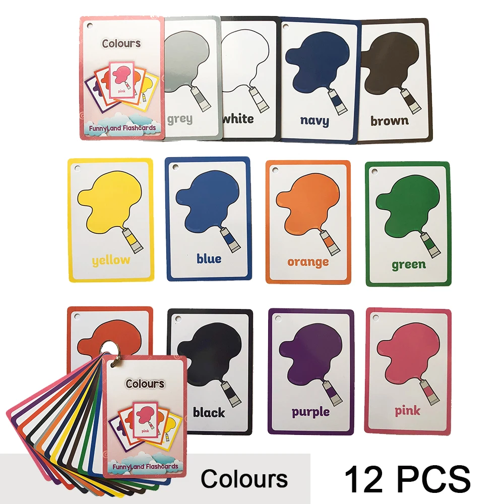 26 set children learn english word card fruit animal food word cards for babies