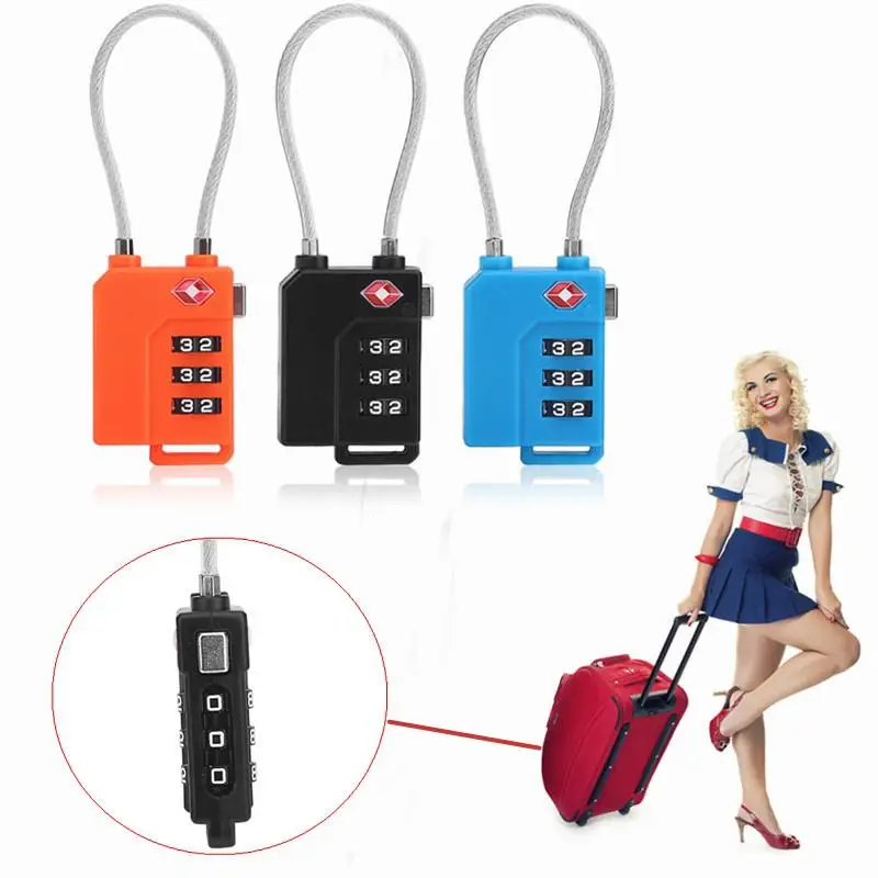 New Arrival TSA Resettable 3 Digit Combination Travel Luggage Suit Code Lock Padlock Drop ship