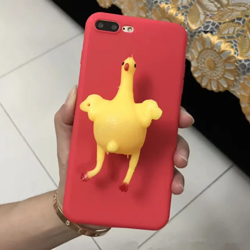 3D антистресс креативный чехол для телефона сжать цыпленка лежа яйцо чехол для телефона для iphone 7 7Plus для iphone 6 6S для iphone 6P 6S Plus