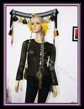 

Transparent thin belly dance top tribal belly dance top CUH01