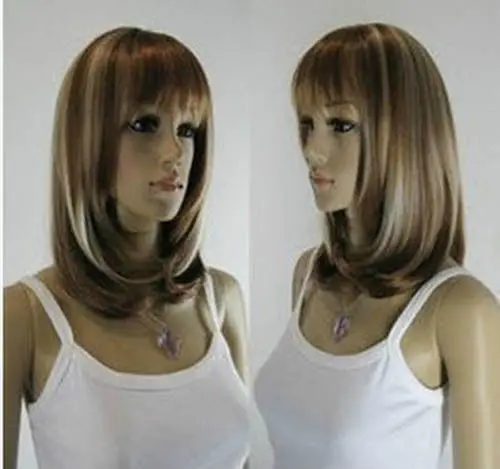 Hot!!!New Medium fashion Mixed Straight Wig |