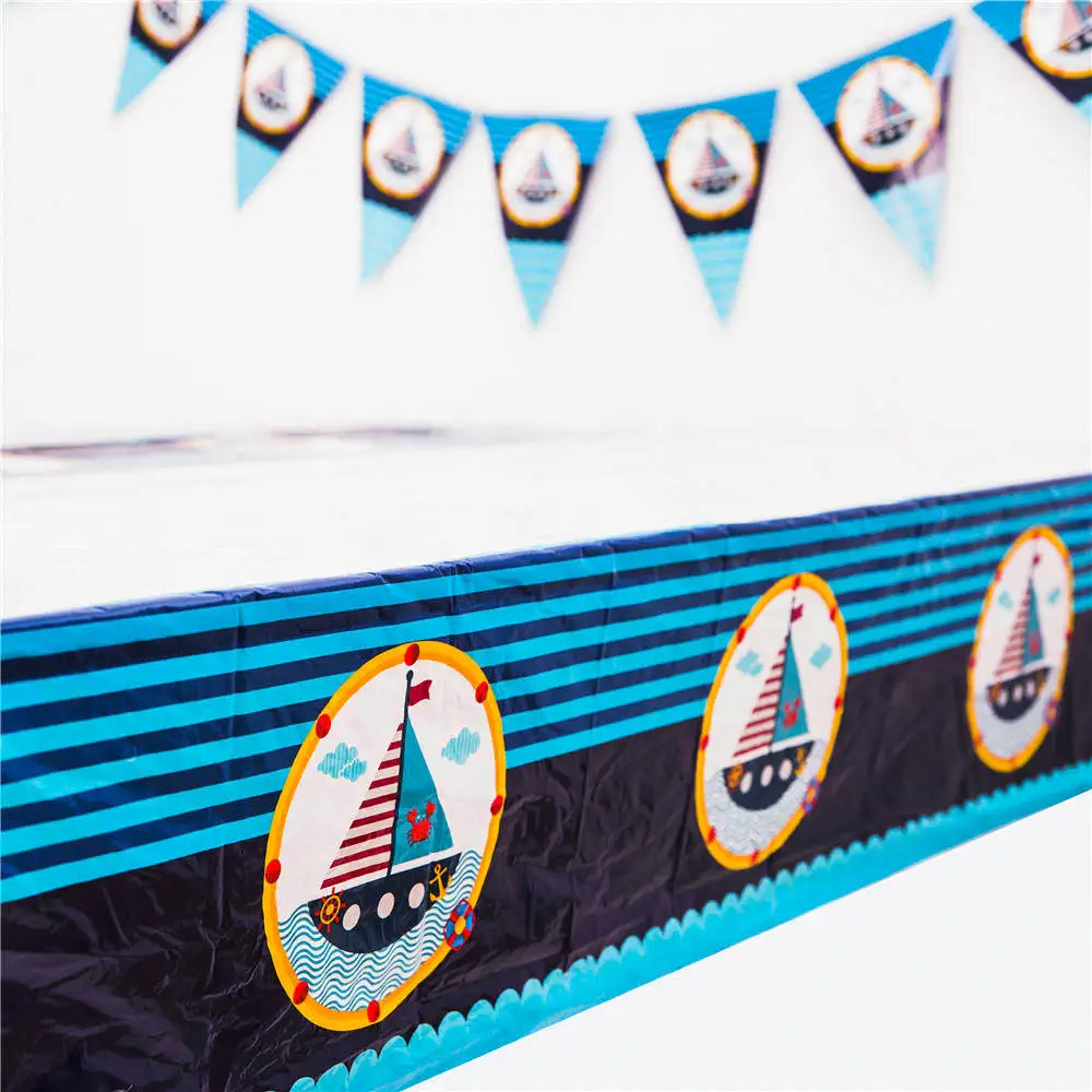 

Nautical themed tablecloths birthday parties table setting decoration plastic tablecloths theme activities party supplies